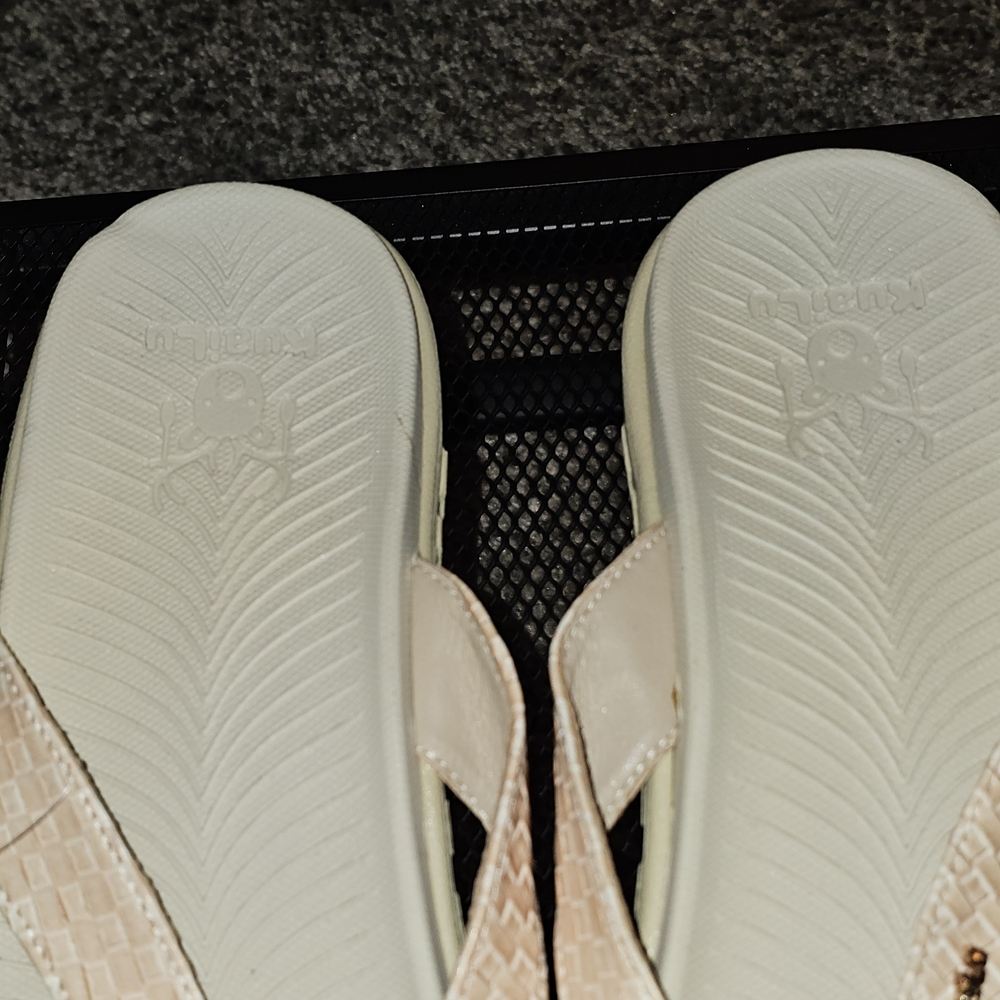 KuaiLu Yoga Mat Flip Flops Womens US 12 Tan Leather Walking Sandals KHD2764 NWT - Picture 7 of 15